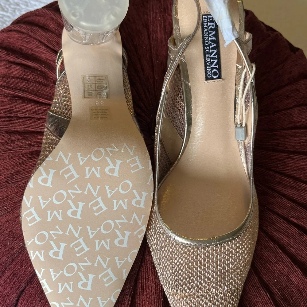 Ermanno Scervino Gold Mesh Heels
